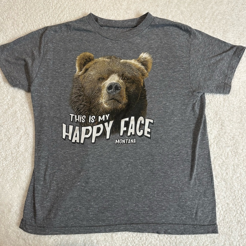 Kids Gray Bear Graphic T-Shirt